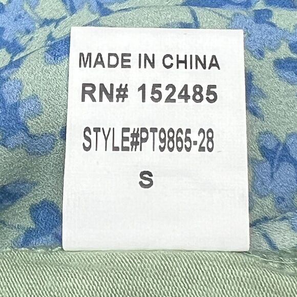 Papermoon Blue Floral Blouse Womens Small Sheer Flutter Sleeve Boho Chic Office - Picture 10 of 14